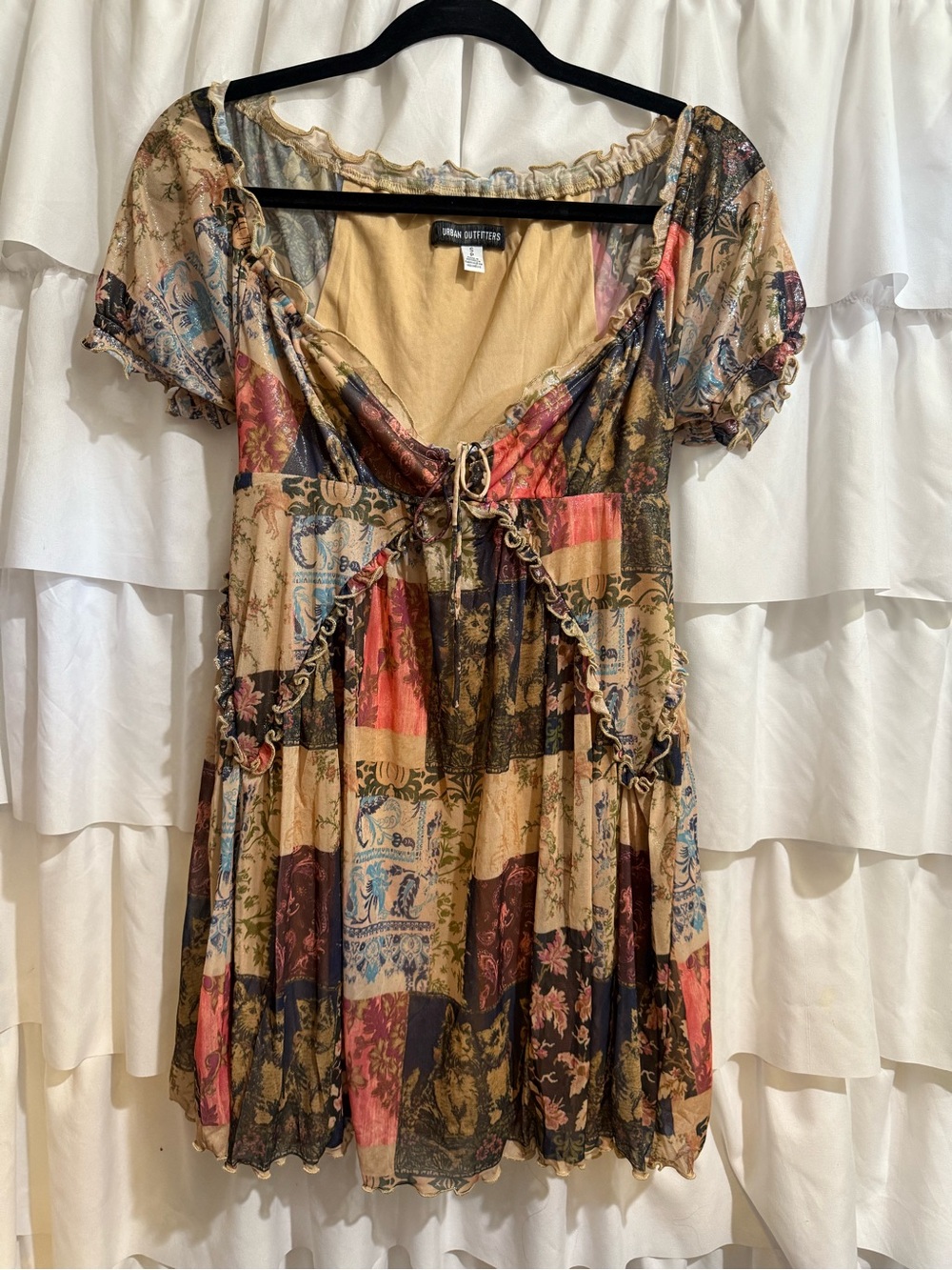Urban Outfitters Multicolor Patchwork Floral Mini Dress